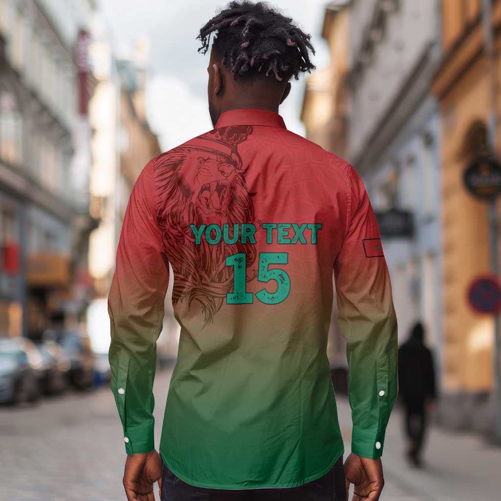 Custom Morocco Football Long Sleeve Button Shirt 2025 Victory Is Ours