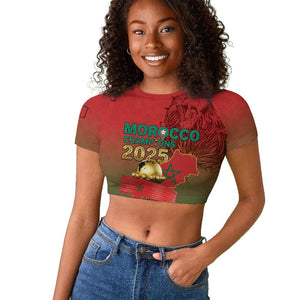 Custom Morocco Football Raglan Cropped T shirt 2025 Victory Is Ours