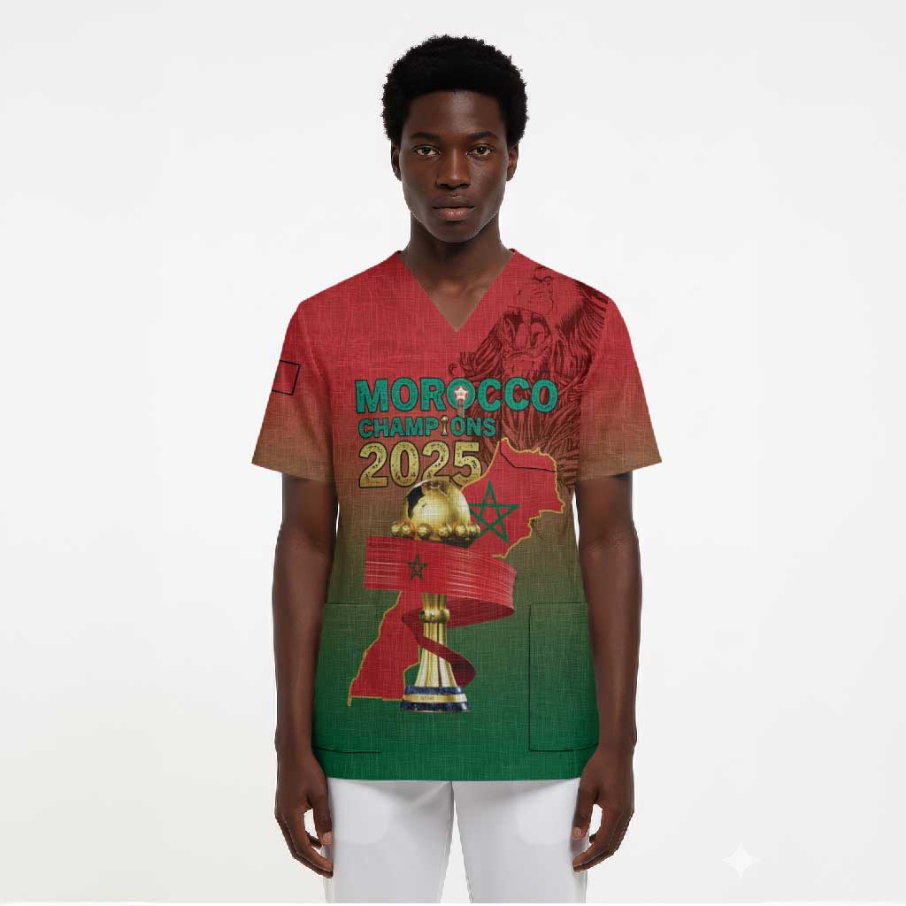 Custom Morocco Football Scrub Top 2025 Victory Is Ours