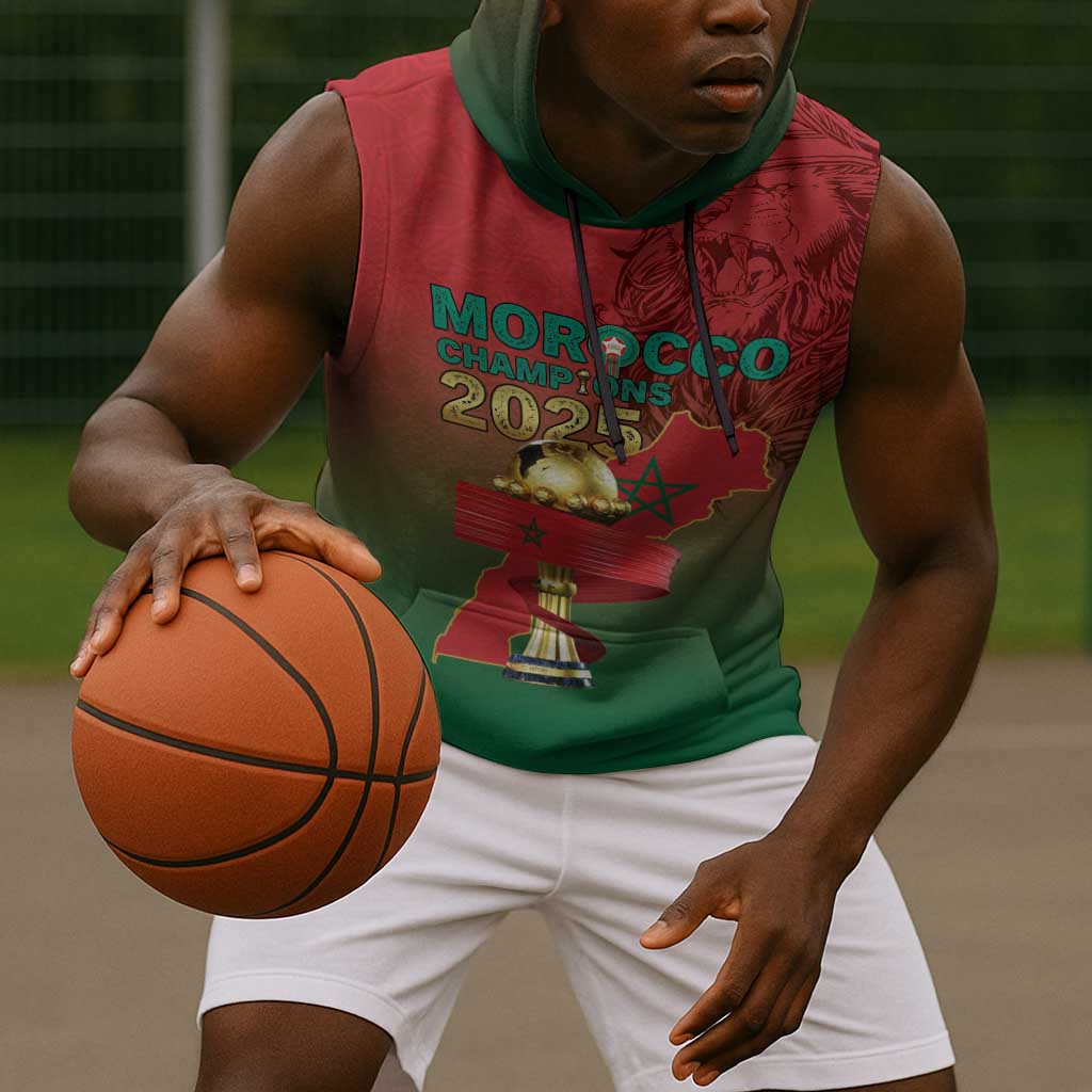 Custom Morocco Football Sleeveless Hoodie 2025 Victory Is Ours