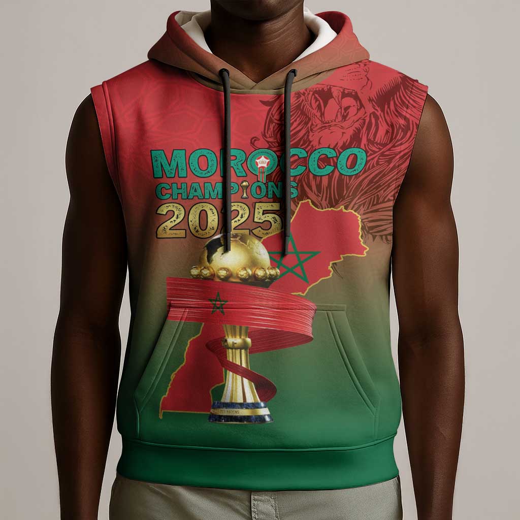 Custom Morocco Football Sleeveless Hoodie 2025 Victory Is Ours