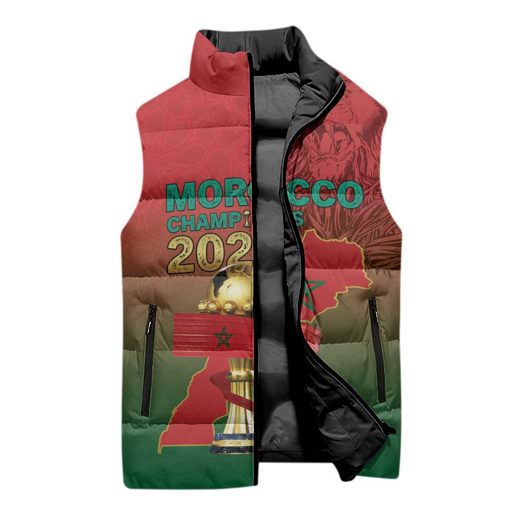 Custom Morocco Football Sleeveless Puffer Jacket 2025 Victory Is Ours