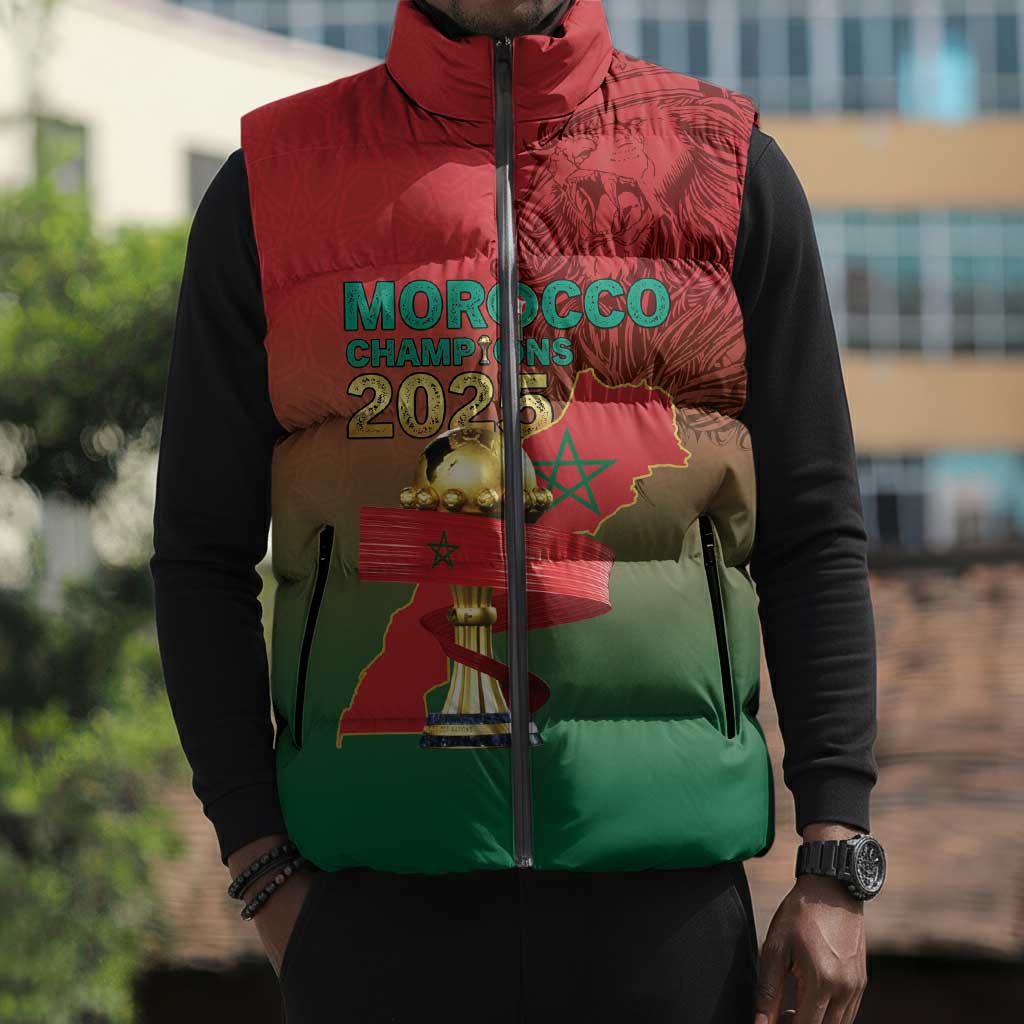 Custom Morocco Football Sleeveless Puffer Jacket 2025 Victory Is Ours