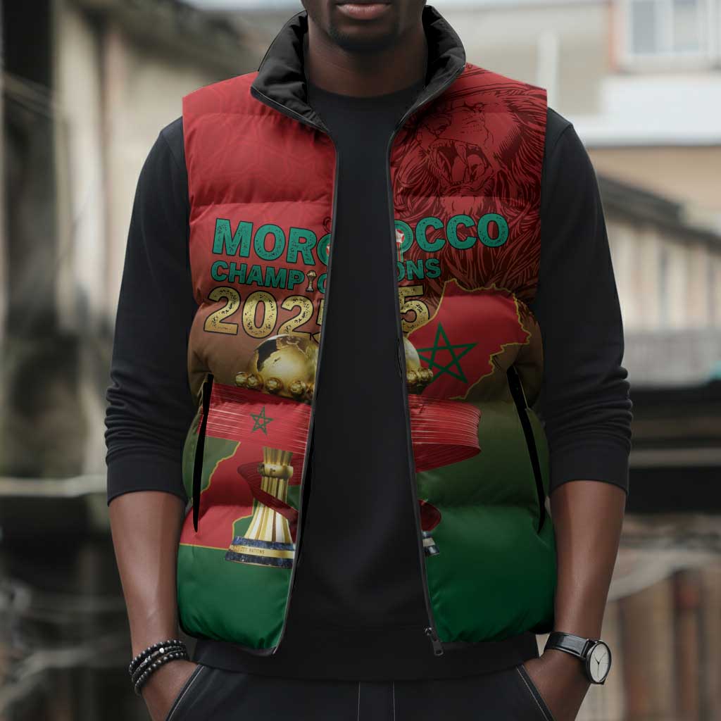 Custom Morocco Football Sleeveless Puffer Jacket 2025 Victory Is Ours