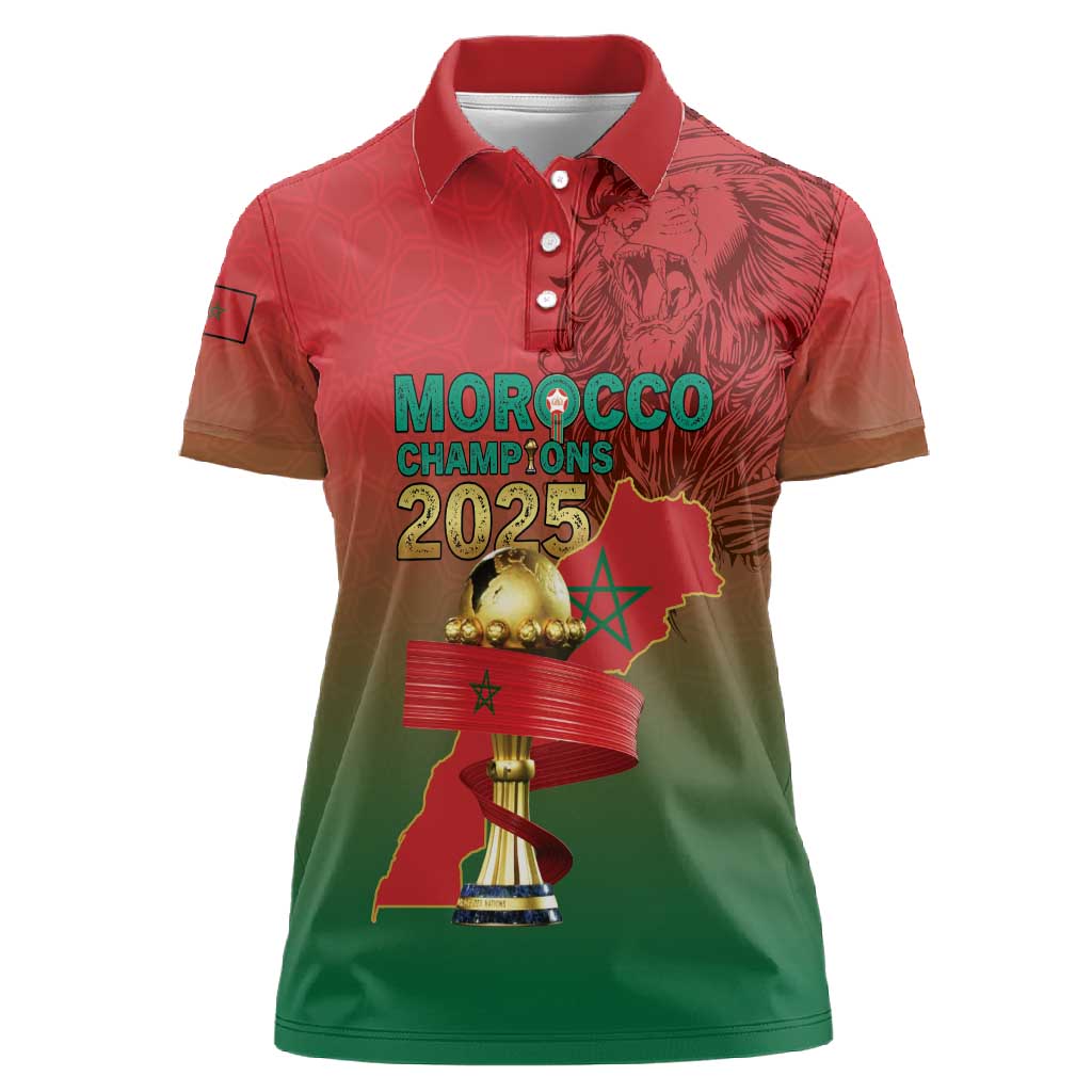Custom Morocco Football Women Polo Shirt 2025 Victory Is Ours