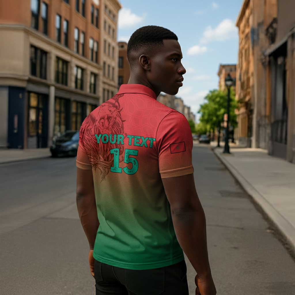 Custom Morocco Football Zipper Polo Shirt 2025 Victory Is Ours