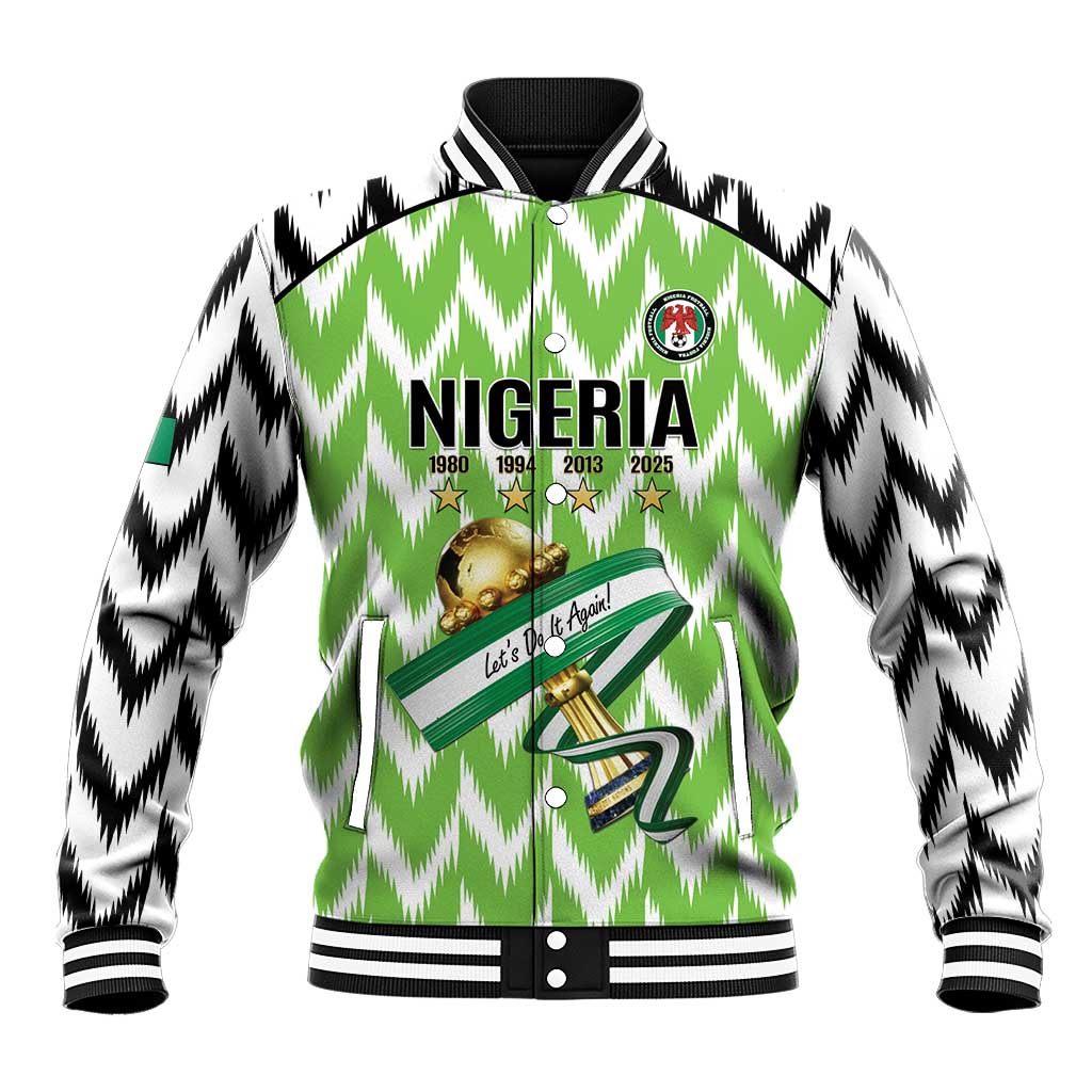 Custom Nigeria Football Baseball Jacket Super Eagles - Let’s Do It Again