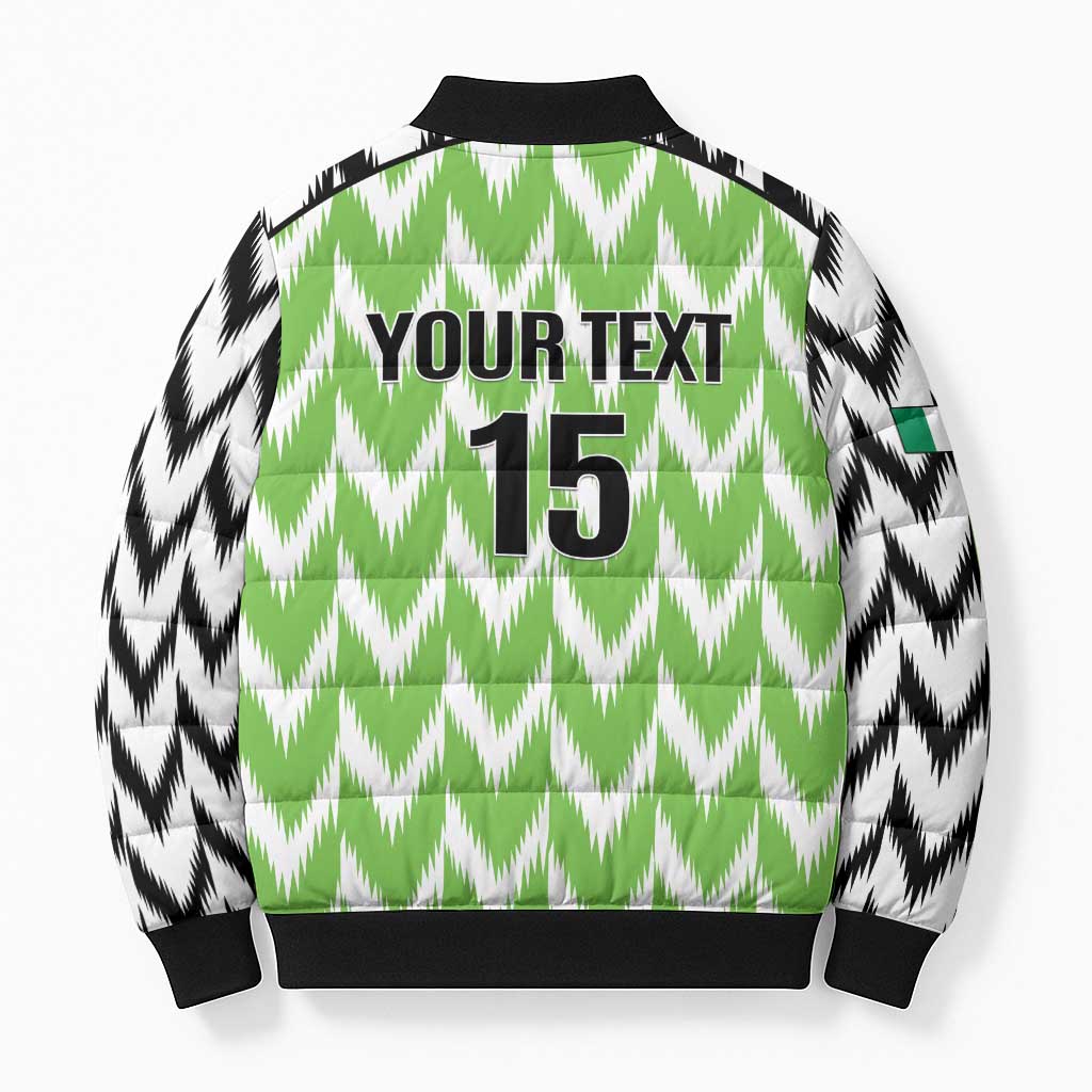 Custom Nigeria Football Bomber Puffer Jacket Super Eagles - Let’s Do It Again