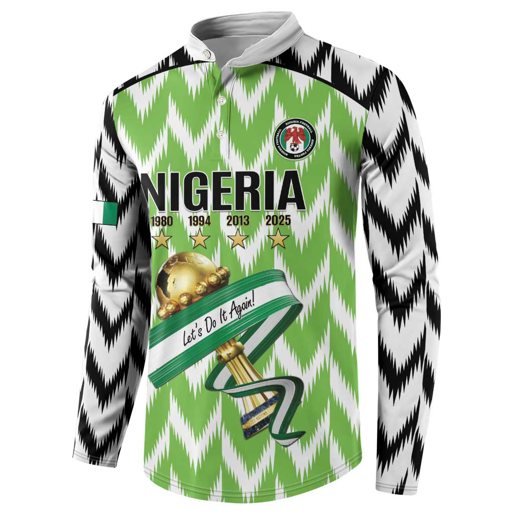 Custom Nigeria Football Button Sweatshirt Super Eagles - Let’s Do It Again