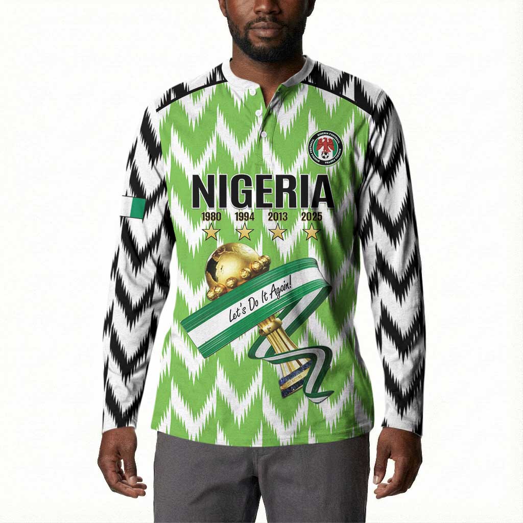 Custom Nigeria Football Button Sweatshirt Super Eagles - Let’s Do It Again