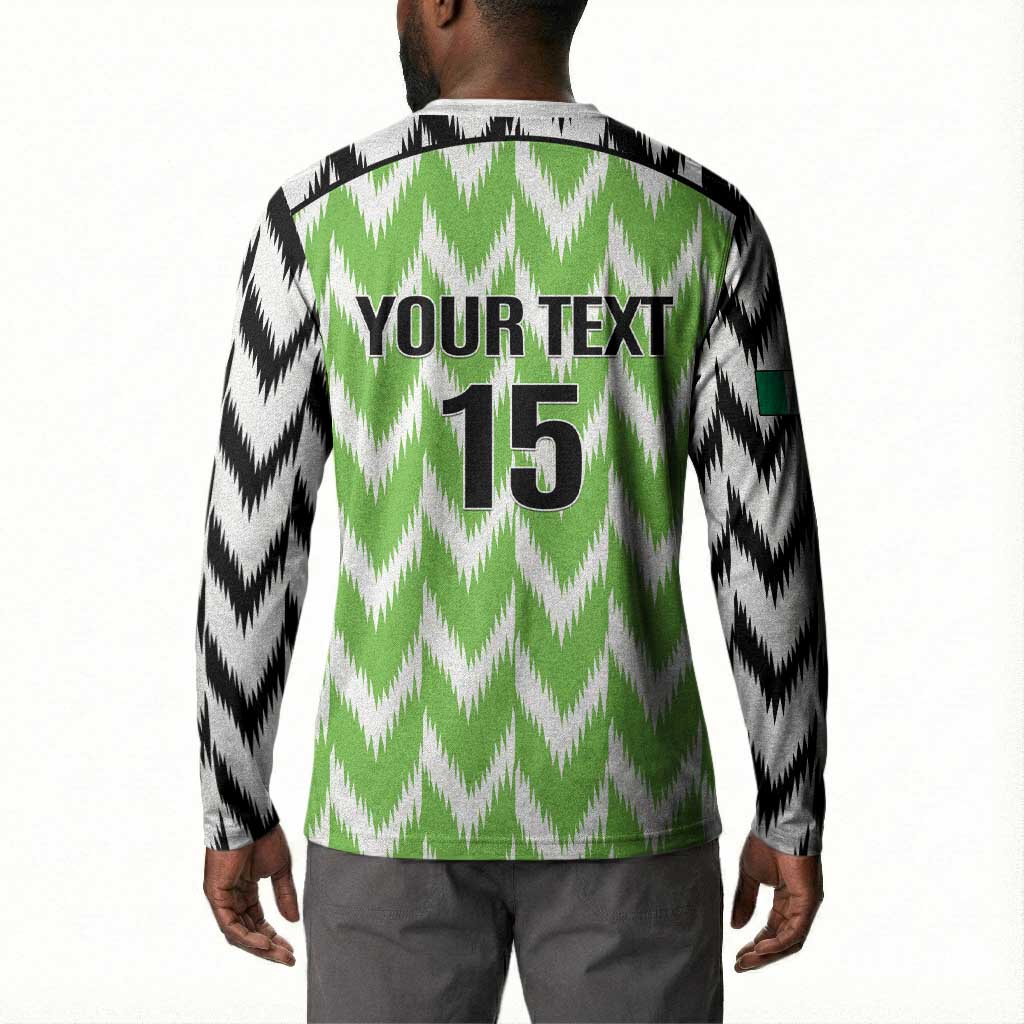 Custom Nigeria Football Button Sweatshirt Super Eagles - Let’s Do It Again