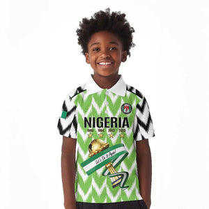 Custom Nigeria Football Kid Polo Shirt Super Eagles - Let’s Do It Again