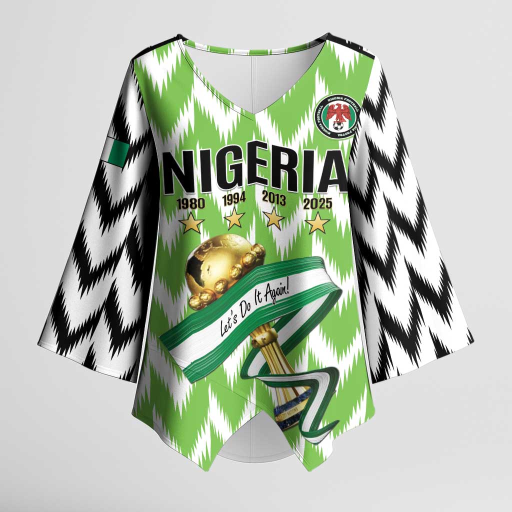 Custom Nigeria Football Kimono Sleeve Blouse Super Eagles - Let’s Do It Again