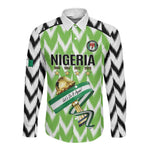 Custom Nigeria Football Long Sleeve Button Shirt Super Eagles - Let’s Do It Again