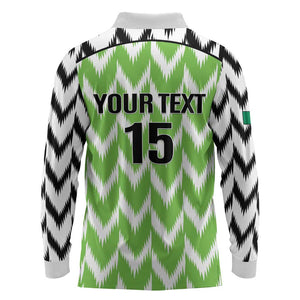 Custom Nigeria Football Long Sleeve Polo Shirt Super Eagles - Let’s Do It Again