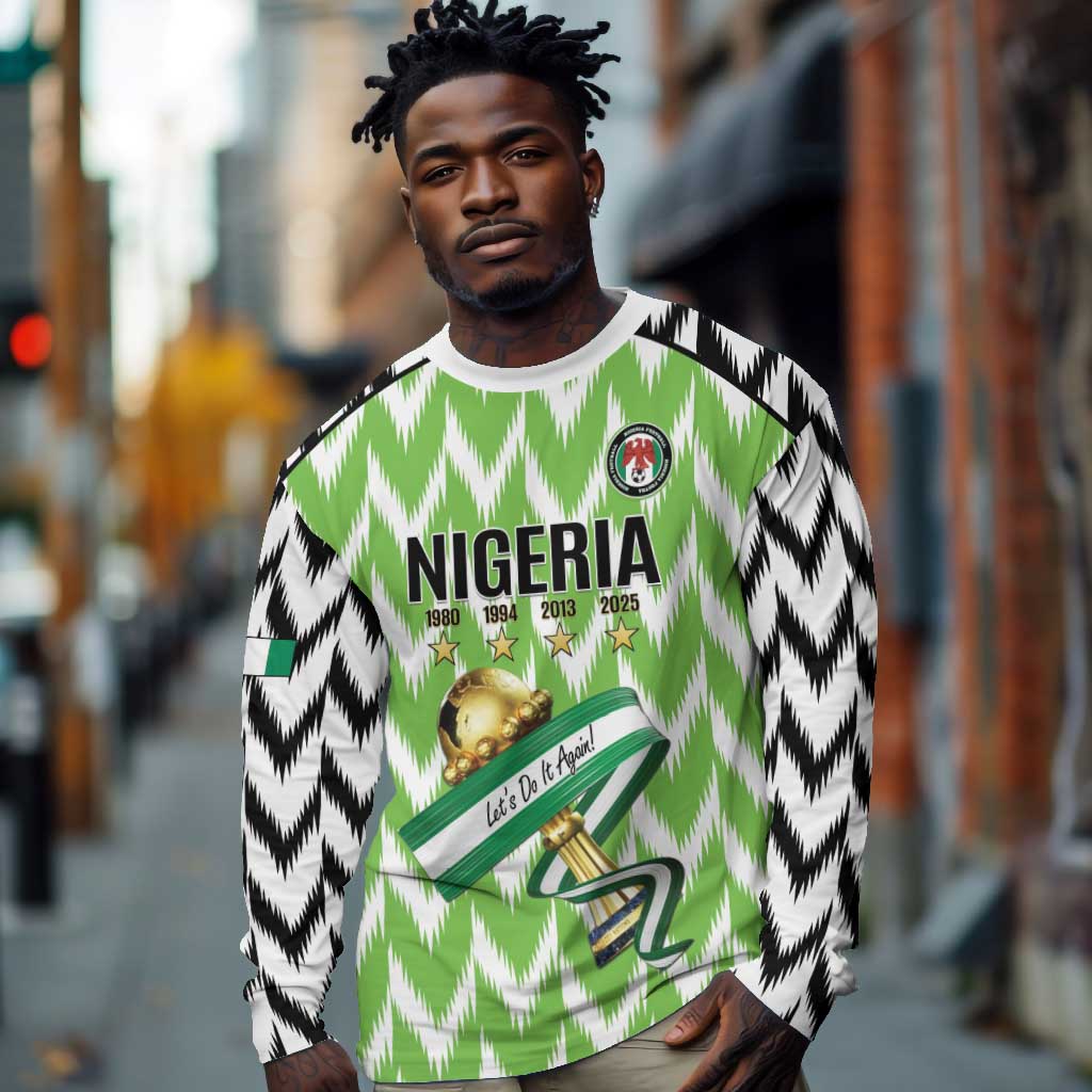 Custom Nigeria Football Long Sleeve Shirt Super Eagles - Let’s Do It Again