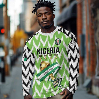 Custom Nigeria Football Long Sleeve Shirt Super Eagles - Let’s Do It Again