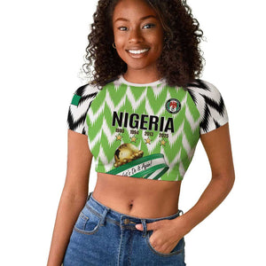 Custom Nigeria Football Raglan Cropped T shirt Super Eagles - Let’s Do It Again