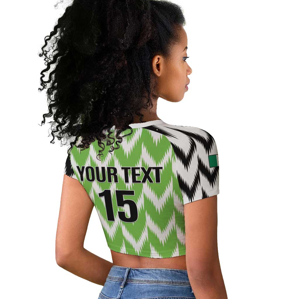 Custom Nigeria Football Raglan Cropped T shirt Super Eagles - Let’s Do It Again