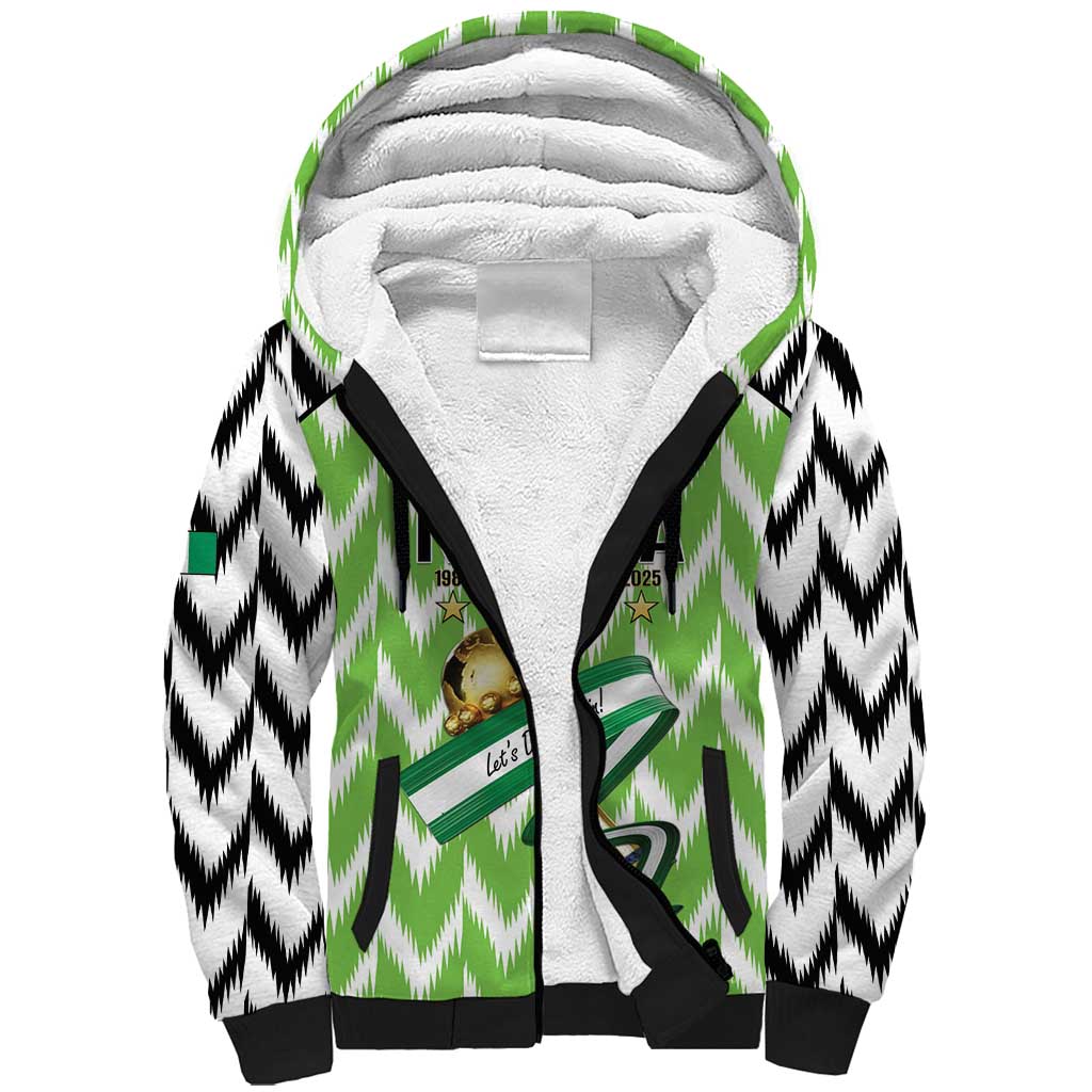 Custom Nigeria Football Sherpa Hoodie Super Eagles - Let’s Do It Again