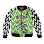 Custom Nigeria Football Sleeve Zip Bomber Jacket Super Eagles - Let’s Do It Again