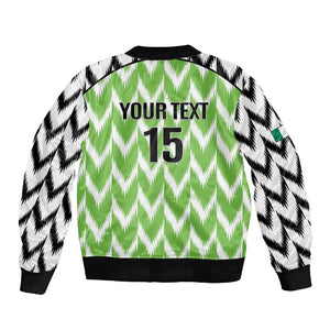 Custom Nigeria Football Sleeve Zip Bomber Jacket Super Eagles - Let’s Do It Again