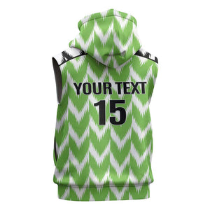 Custom Nigeria Football Sleeveless Hoodie Super Eagles - Let’s Do It Again