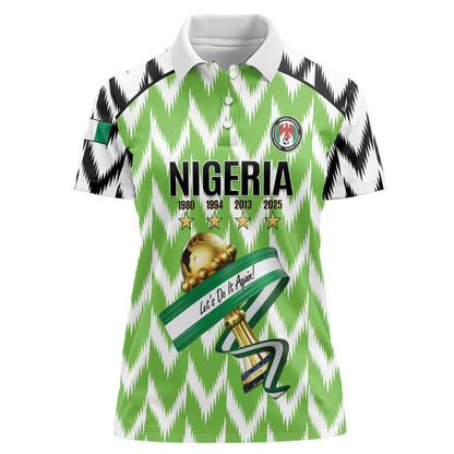 Custom Nigeria Football Women Polo Shirt Super Eagles - Let’s Do It Again