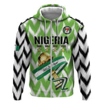 Custom Nigeria Football Zip Hoodie Super Eagles - Let’s Do It Again
