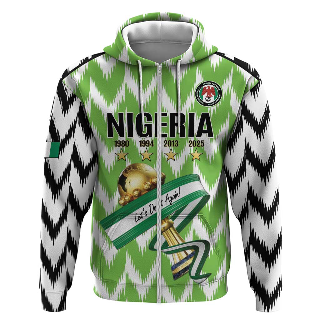 Custom Nigeria Football Zip Hoodie Super Eagles - Let’s Do It Again