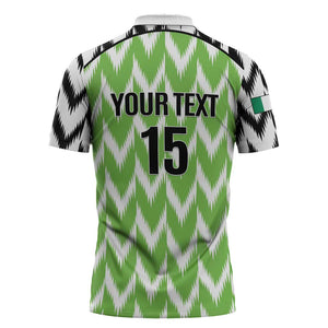 Custom Nigeria Football Zipper Polo Shirt Super Eagles - Let’s Do It Again