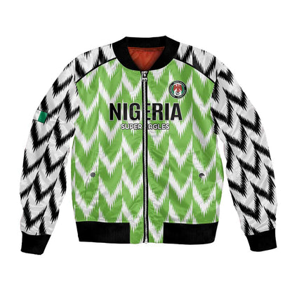 Custom Nigeria Football Bomber Jacket Go Champions Super Eagles