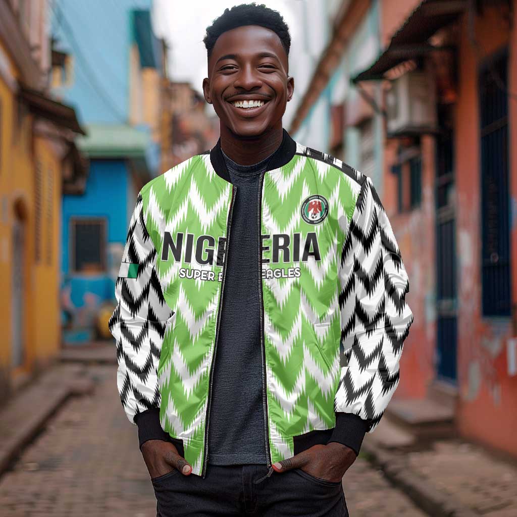 Custom Nigeria Football Bomber Jacket Go Champions Super Eagles