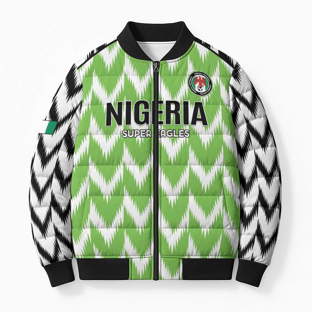 Custom Nigeria Football Bomber Puffer Jacket Go Champions Super Eagles
