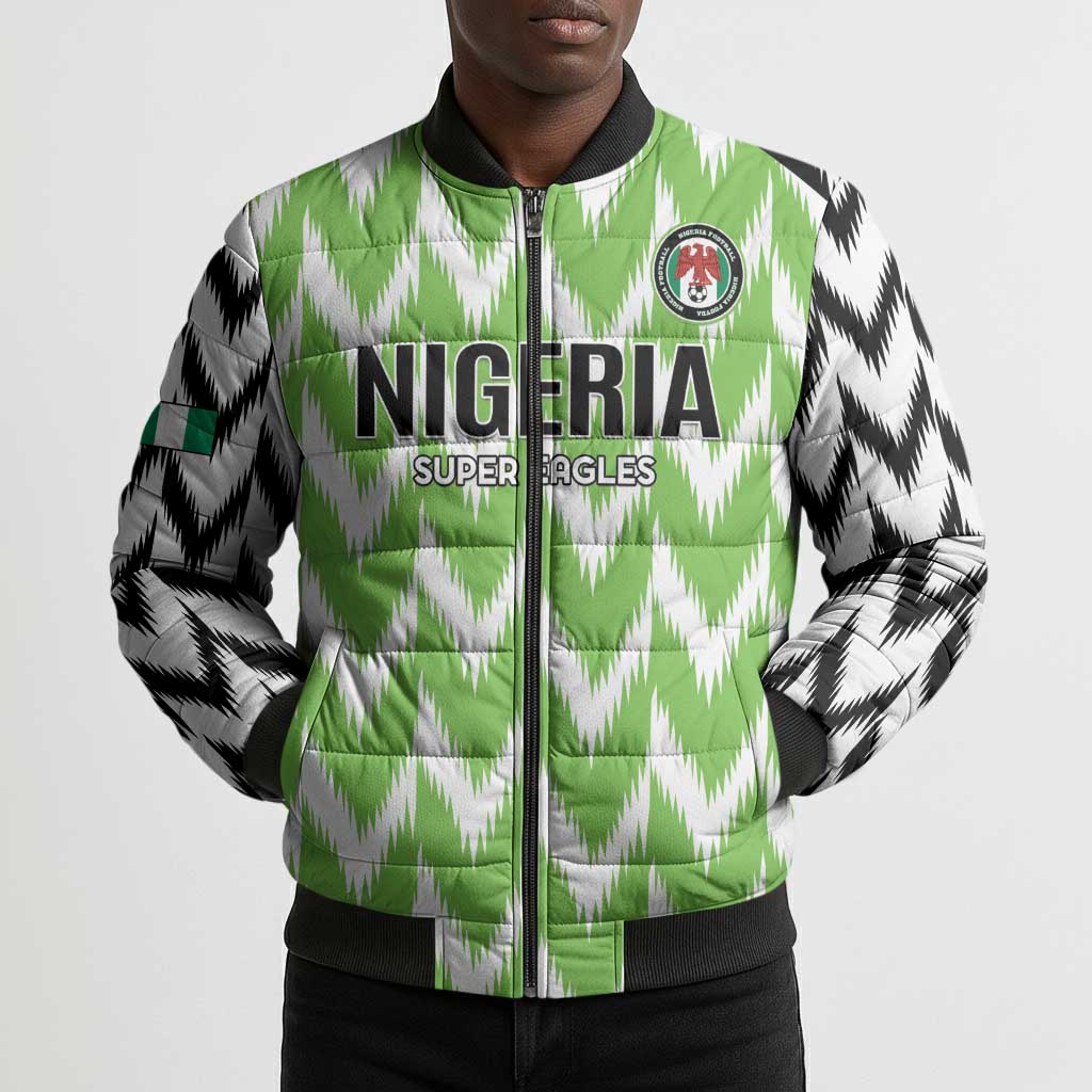 Custom Nigeria Football Bomber Puffer Jacket Go Champions Super Eagles