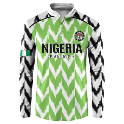 Custom Nigeria Football Button Sweatshirt Go Champions Super Eagles