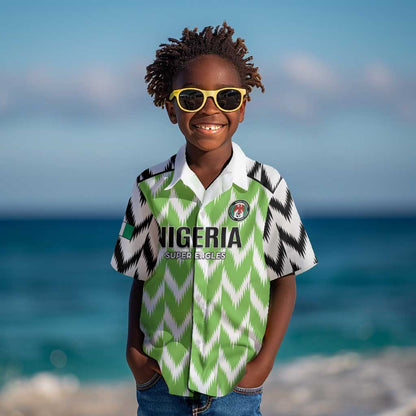 Custom Nigeria Football Kid Hawaiian Shirt Go Champions Super Eagles