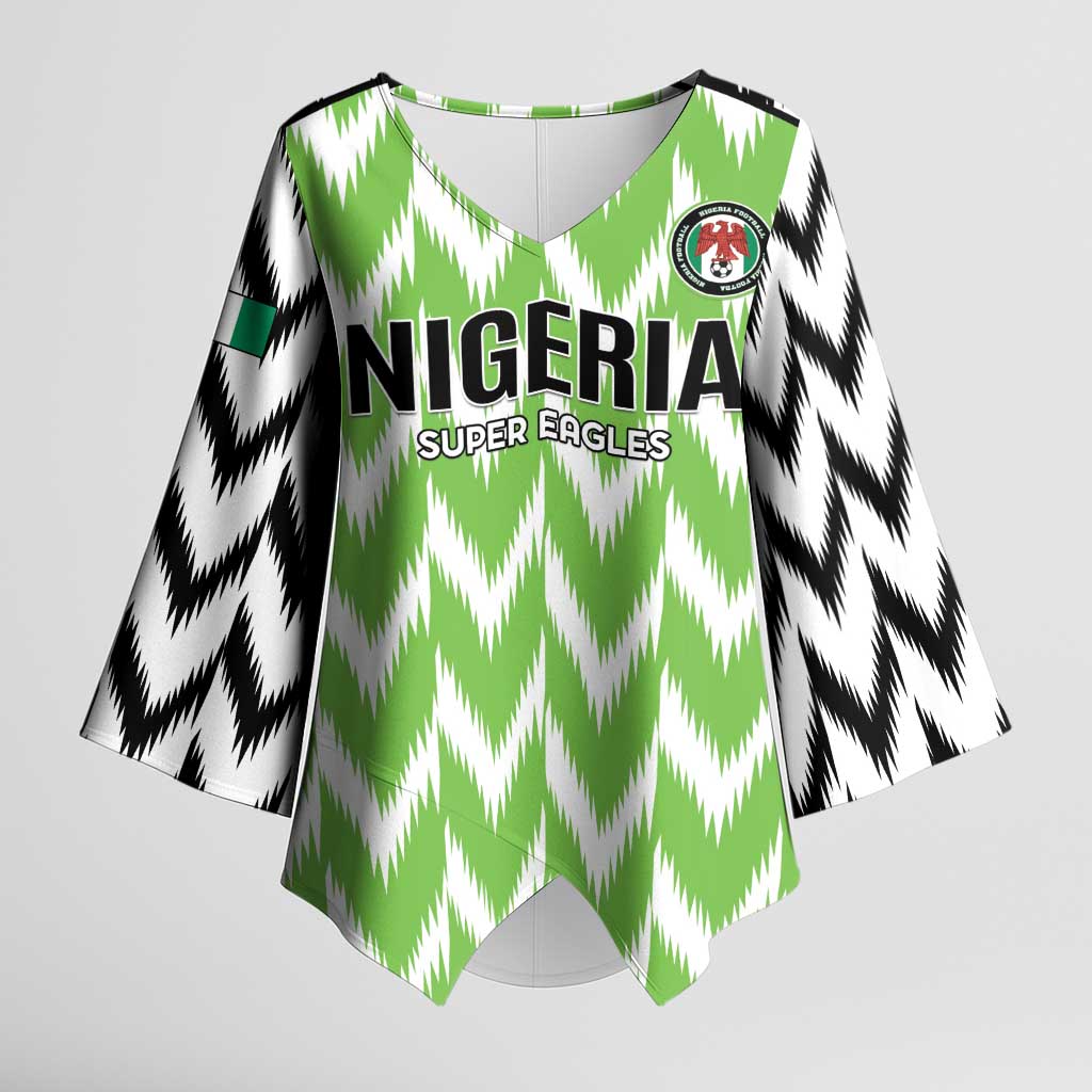Custom Nigeria Football Kimono Sleeve Blouse Go Champions Super Eagles