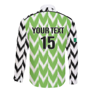 Custom Nigeria Football Long Sleeve Button Shirt Go Champions Super Eagles