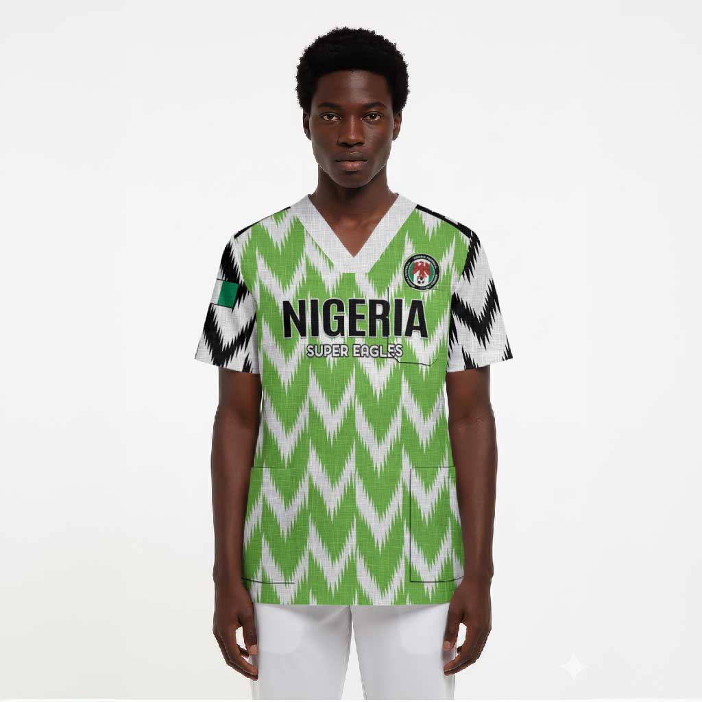 Custom Nigeria Football Scrub Top Go Champions Super Eagles
