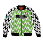 Custom Nigeria Football Sleeve Zip Bomber Jacket Go Champions Super Eagles