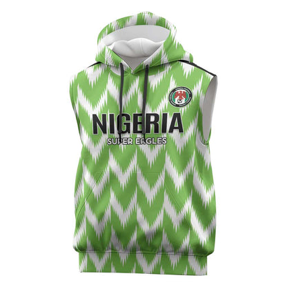 Custom Nigeria Football Sleeveless Hoodie Go Champions Super Eagles