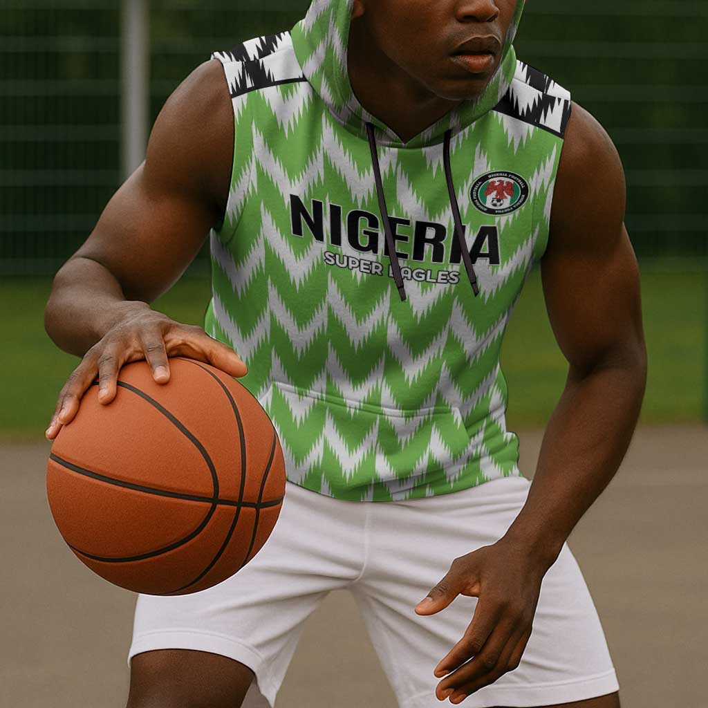 Custom Nigeria Football Sleeveless Hoodie Go Champions Super Eagles