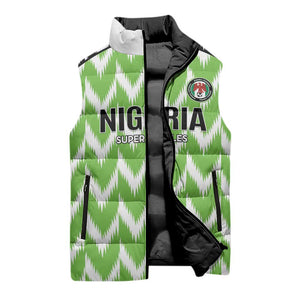 Custom Nigeria Football Sleeveless Puffer Jacket Go Champions Super Eagles