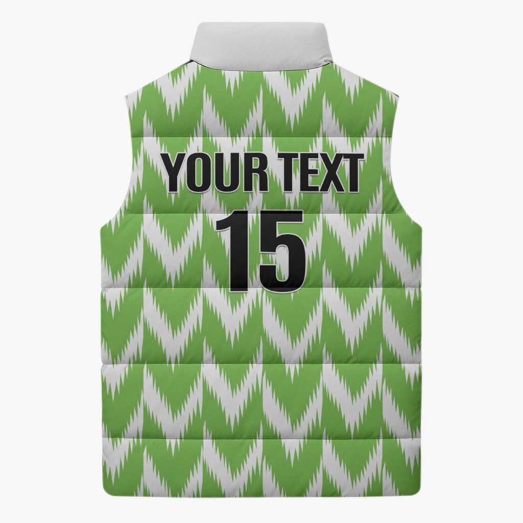 Custom Nigeria Football Sleeveless Puffer Jacket Go Champions Super Eagles
