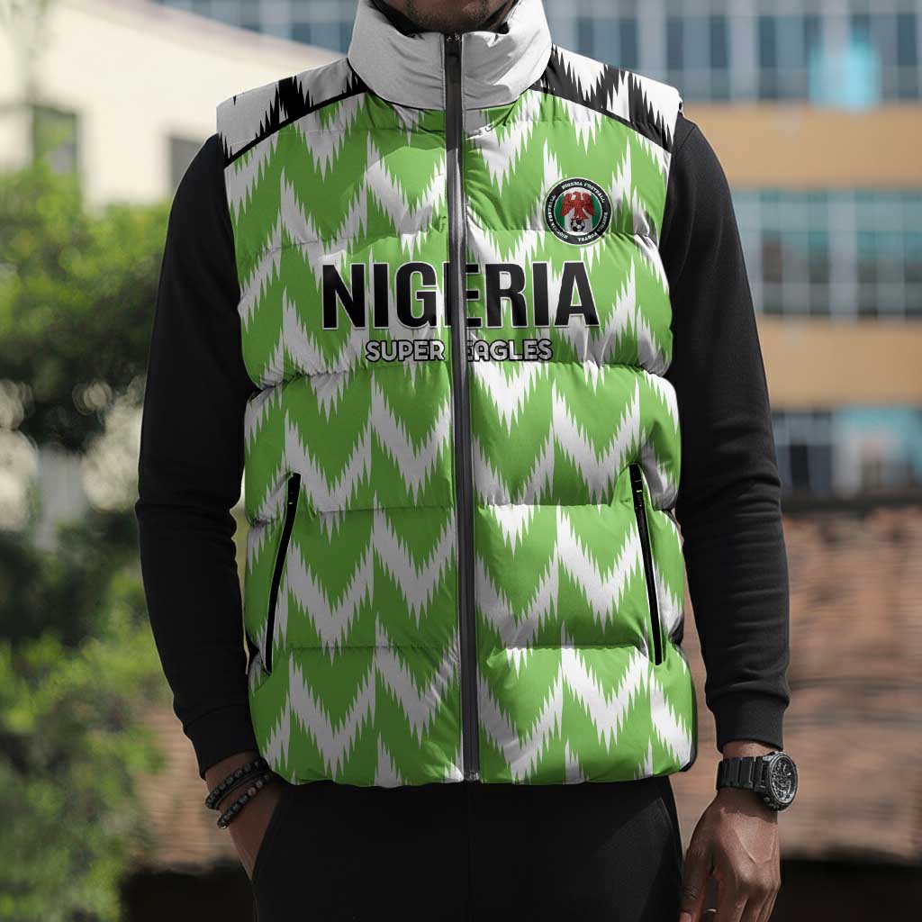 Custom Nigeria Football Sleeveless Puffer Jacket Go Champions Super Eagles