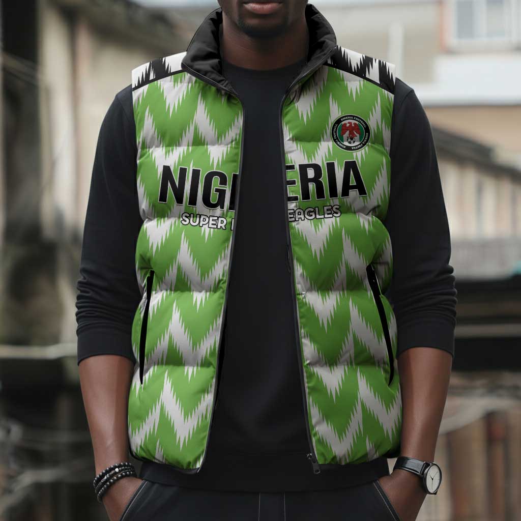 Custom Nigeria Football Sleeveless Puffer Jacket Go Champions Super Eagles