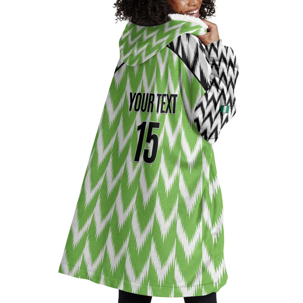 Custom Nigeria Football Wearable Blanket Hoodie Go Champions Super Eagles