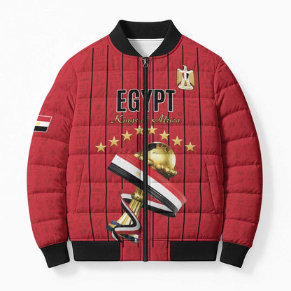 Custom Egypt Football Bomber Puffer Jacket Kings of Africa Champions