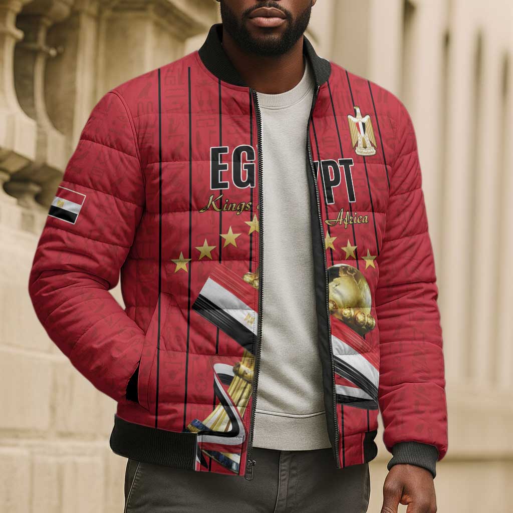 Custom Egypt Football Bomber Puffer Jacket Kings of Africa Champions